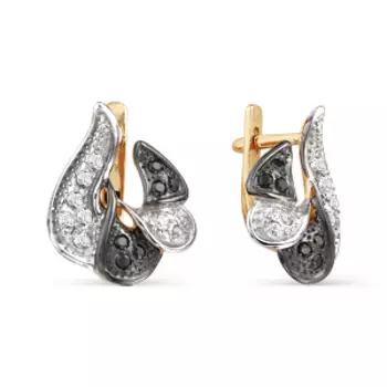 Серьги с фианитами Линии Любви