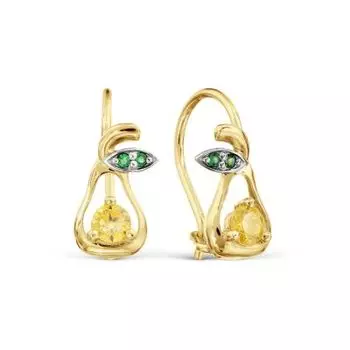 Серьги с фианитами Линии Любви