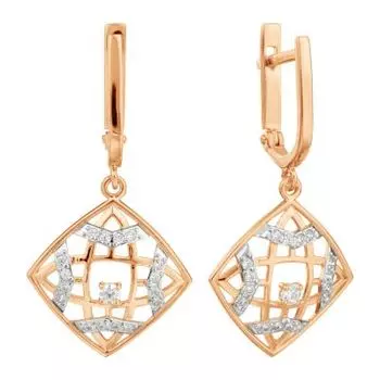 Серьги с фианитами Линии Любви