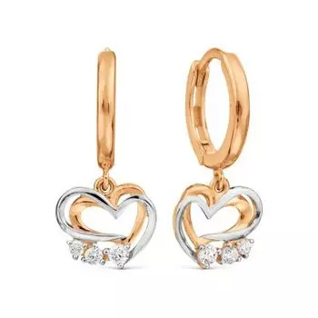 Серьги с фианитами Линии Любви