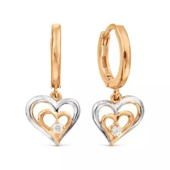 Серьги с фианитами Линии Любви