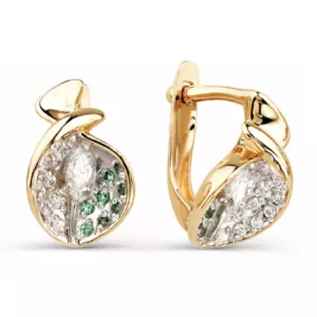 Серьги с фианитами Линии Любви