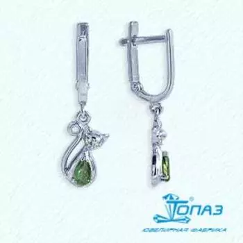 Серьги с фианитами Линии Любви