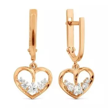 Серьги с фианитами Линии Любви