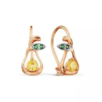 Серьги с фианитами Линии Любви