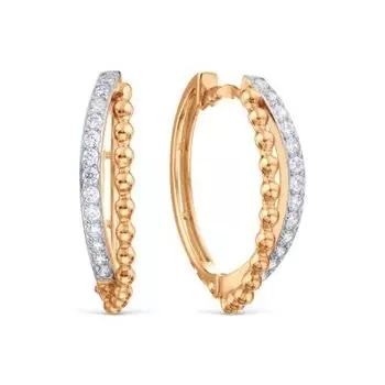 Серьги с фианитами Линии Любви