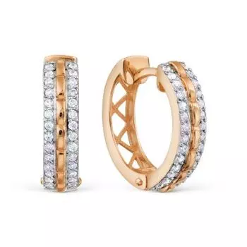 Серьги с фианитами Линии Любви