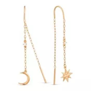 Серьги с фианитами Линии Любви