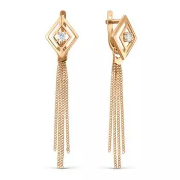 Серьги с фианитами Линии Любви