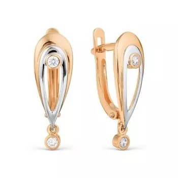 Серьги с фианитами Линии Любви