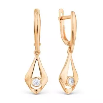 Серьги с фианитами Линии Любви