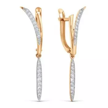 Серьги с фианитами Линии Любви