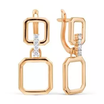 Серьги с фианитами Линии Любви