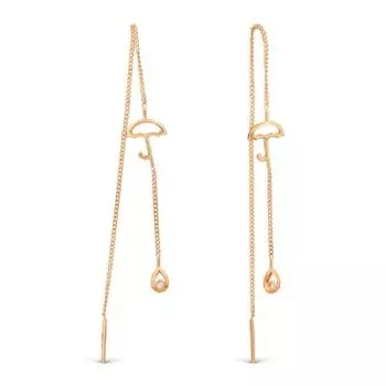 Серьги с фианитами Линии Любви