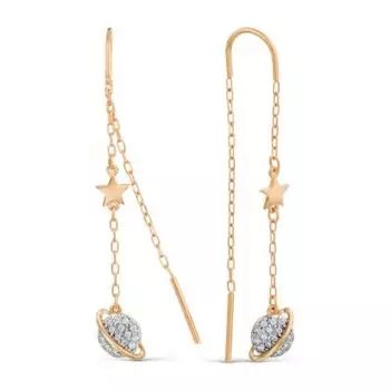 Серьги с фианитами Линии Любви