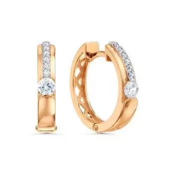 Серьги с фианитами Линии Любви