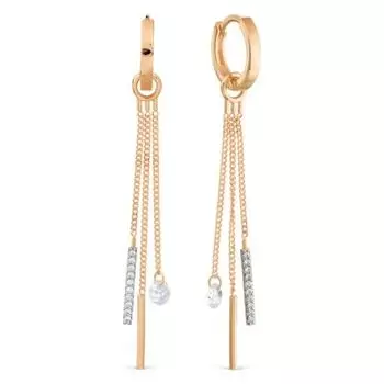 Серьги с фианитами Линии Любви