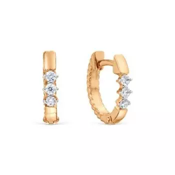 Серьги с фианитами Линии Любви