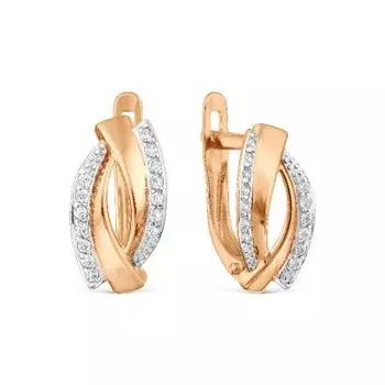 Серьги с фианитами Линии Любви