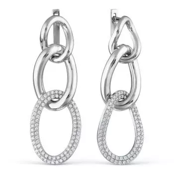 Серьги с фианитами Линии Любви