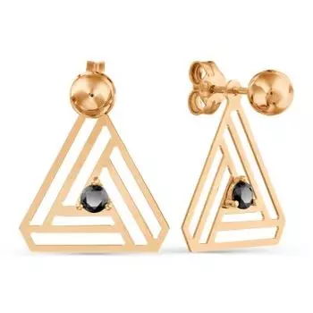 Серьги с фианитами Линии Любви