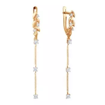 Серьги с фианитами Линии Любви