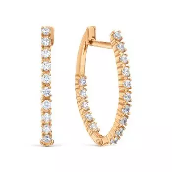 Серьги с фианитами Линии Любви