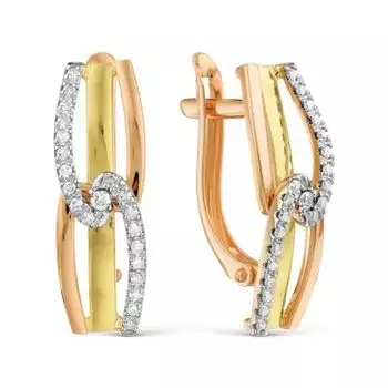 Серьги с фианитами Линии Любви