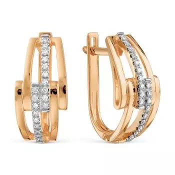 Серьги с фианитами Линии Любви