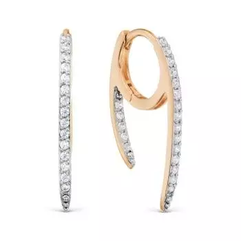 Серьги с фианитами Линии Любви