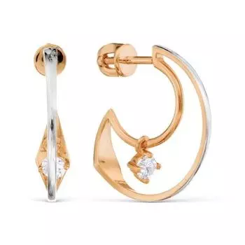 Серьги с фианитами Линии Любви