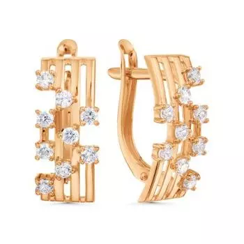 Серьги с фианитами Линии Любви