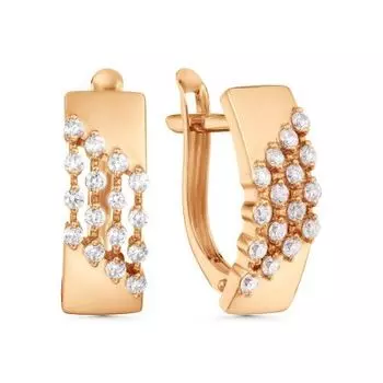 Серьги с фианитами Линии Любви