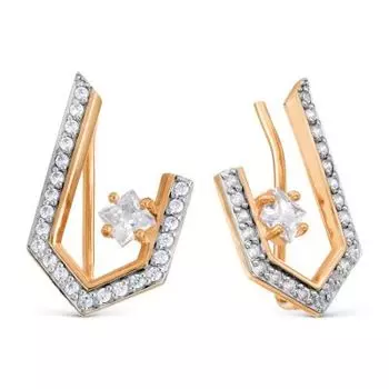 Серьги с фианитами Линии Любви