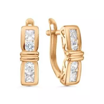 Серьги с фианитами Линии Любви