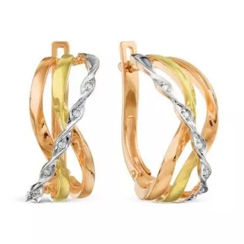 Серьги с фианитами Линии Любви