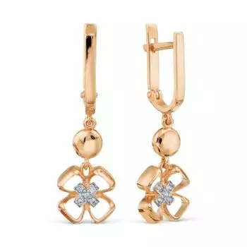 Серьги с фианитами Линии Любви