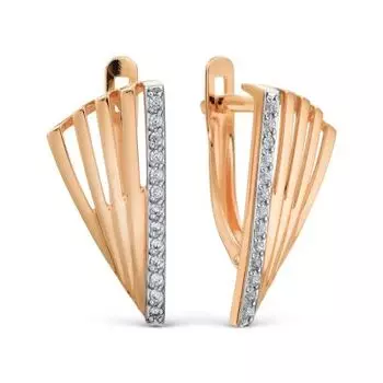 Серьги с фианитами Линии Любви