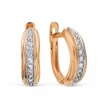 Серьги с фианитами Линии Любви