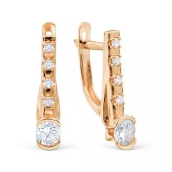 Серьги с фианитами Линии Любви