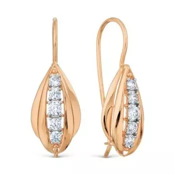 Серьги с фианитами Линии Любви