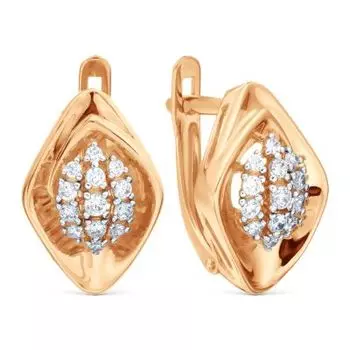 Серьги с фианитами Линии Любви