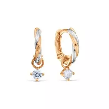 Серьги с фианитами Линии Любви