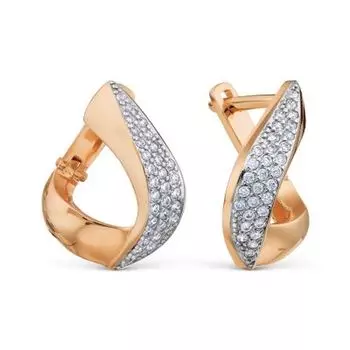 Серьги с фианитами Линии Любви