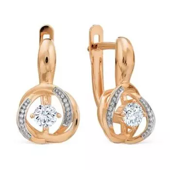 Серьги с фианитами Линии Любви