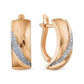 Серьги с фианитами Линии Любви