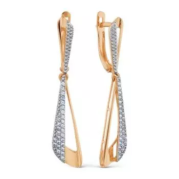 Серьги с фианитами Линии Любви