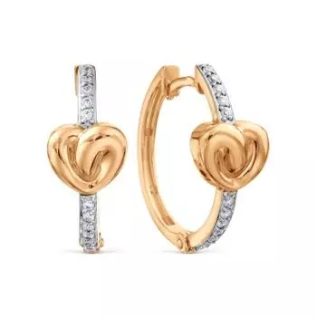 Серьги с фианитами Линии Любви