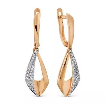 Серьги с фианитами Линии Любви