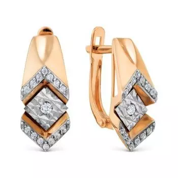 Серьги с фианитами Линии Любви